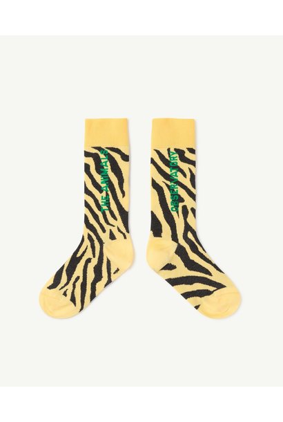 Socks yellow zebra worm