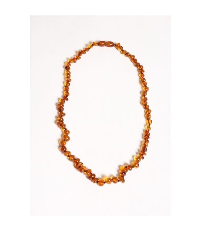 Barnsteen ketting baby cognac 32cm