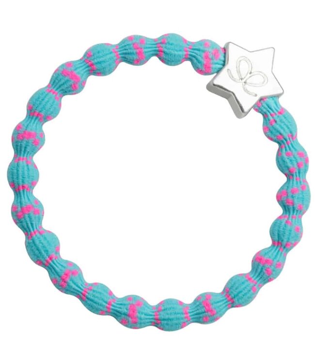 By Eloise By Eloise bangle band silver star neon pink on neon blue