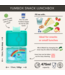 Yumbox snackbox 3-vakken | tropical aqua / rainbow tray