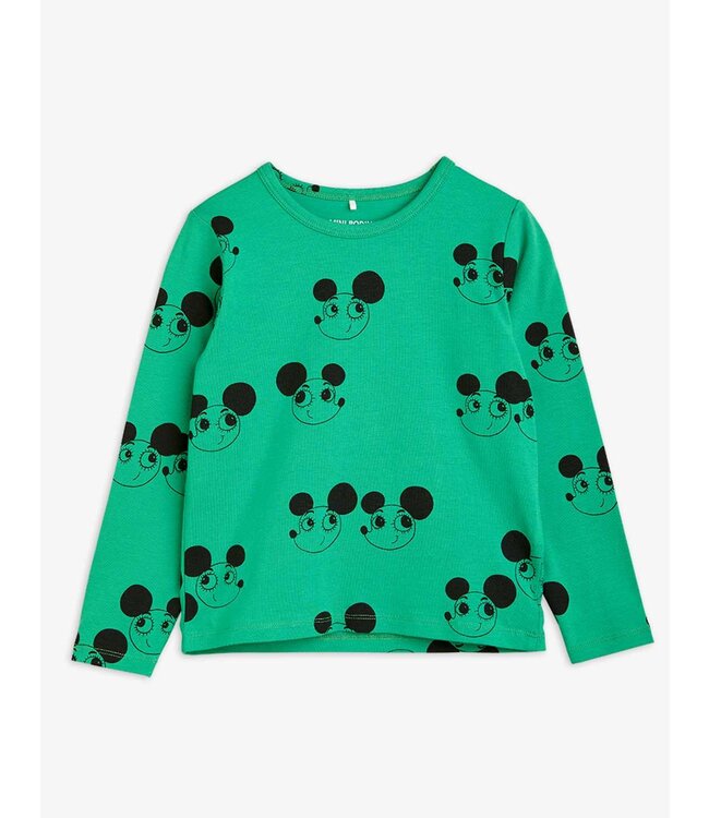 Mini Rodini Mini Rodini tee ritzrats aop longsleeve green