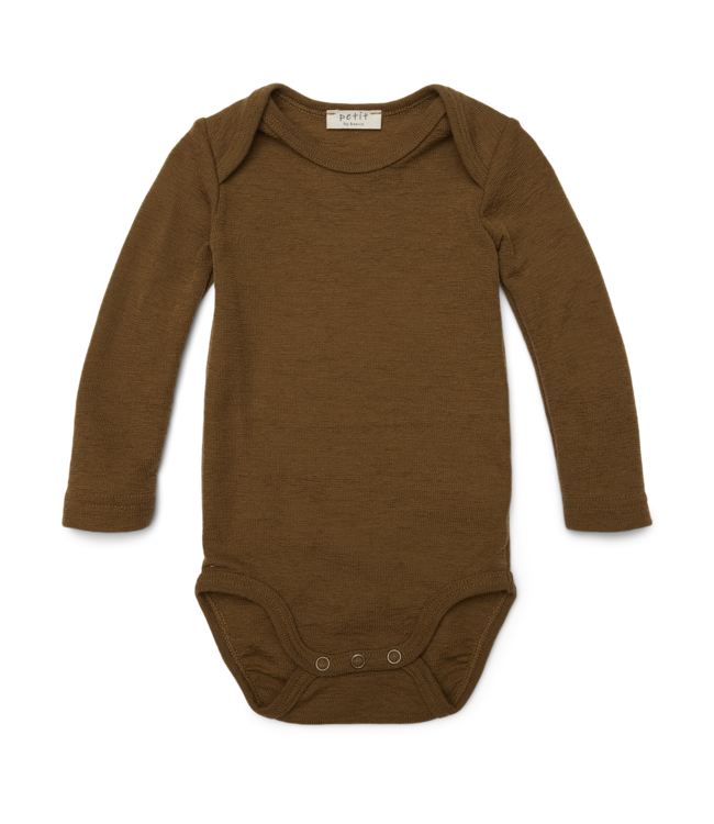 Petit by basics Petit by basics baby romper storm camel melange