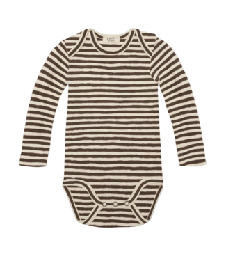 Petit by basics Petit by basics baby romper storm stripes raw white/earth