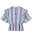 Repose Ams Repose Ams ruffle top soft aqua violet stripe