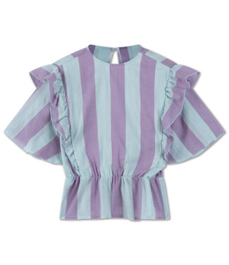 Repose Ams Repose Ams ruffle top soft aqua violet stripe