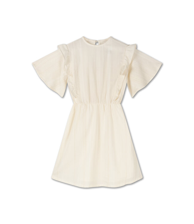 Repose Ams Repose Ams dress ruffle fancy sand white stripe