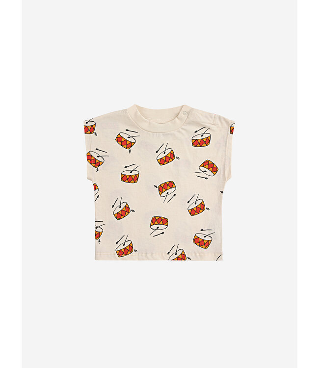 Bobo Choses Bobo Choses baby t-shirt play the drum all over creme