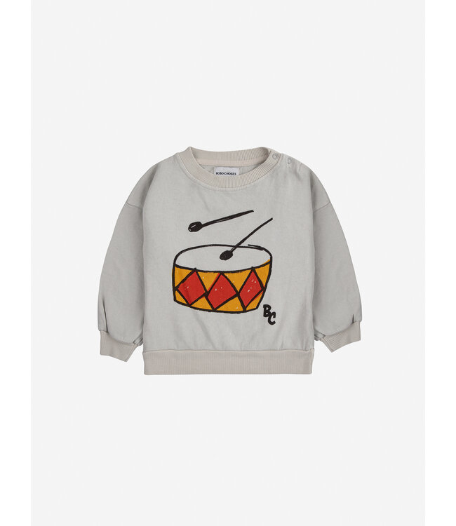 Bobo Choses Bobo Choses baby sweater play the drum grey