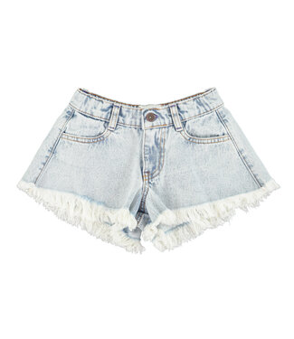 Piupiuchick Piupiuchick shorts w/ fringes washed blue denim