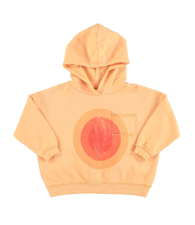 Piupiuchick Piupiuchick hooded sweater peach w/ multicolor circles print