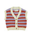 Piupiuchick Piupiuchick knitted waistcoat lavender & terracotta stripes
