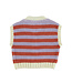 Piupiuchick Piupiuchick knitted waistcoat lavender & terracotta stripes