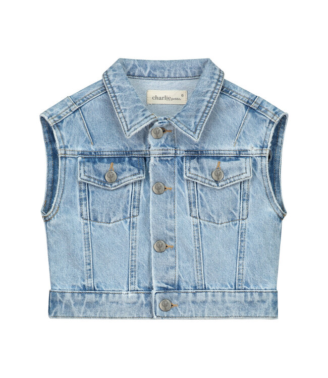 Charlie Petite Charlie Petite gilet ileen denim light blue