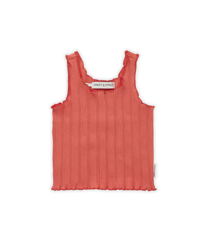 Sproet & Sprout Sproet & Sprout rib singlet top coral