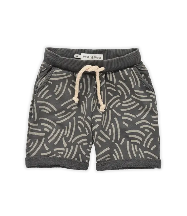 Sproet & Sprout Sproet & Sprout sweatshort waves print asphalt