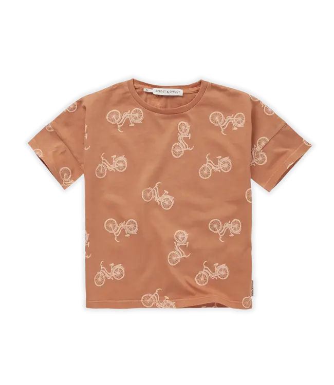 Sproet & Sprout Sproet & Sprout t-shirt wide bicycle print cafe