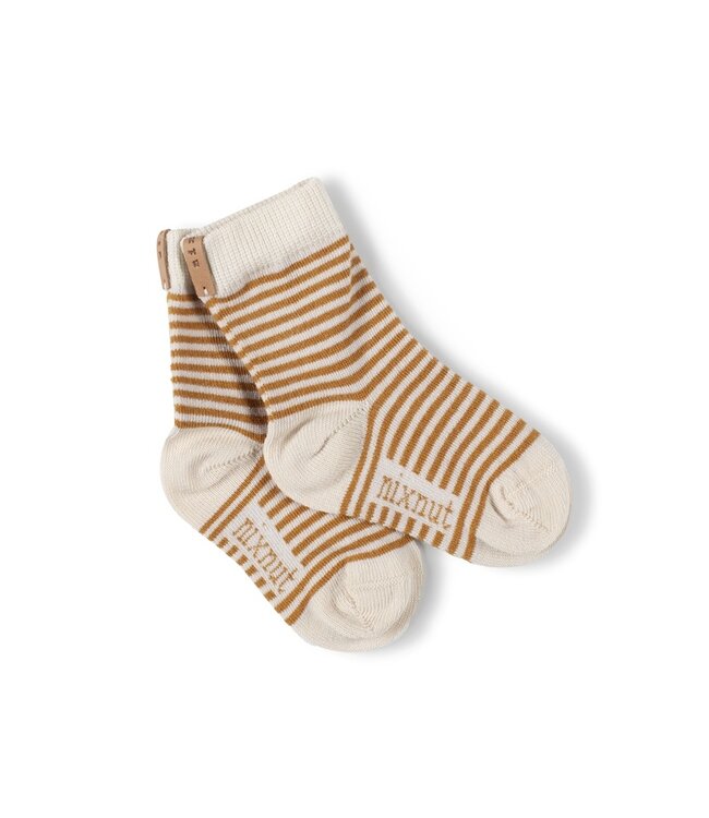 Nixnut Nixnut striped socks caramel