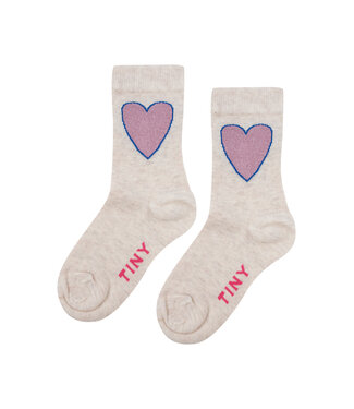 Tiny Cottons Tiny Cottons socks heart cream melange