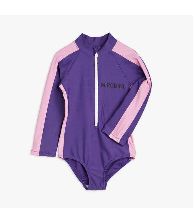 Mini Rodini Mini Rodini swimsuit stripe purple UV