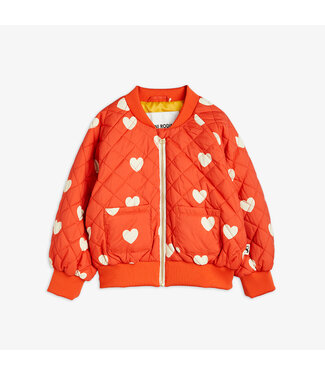 Mini Rodini Mini Rodini jacket baseball hearts red