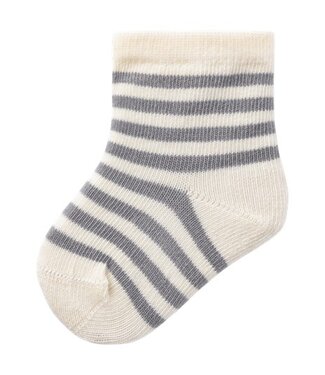 Lil 'Atelier Lil 'Atelier baby socks love stripe silver filigree