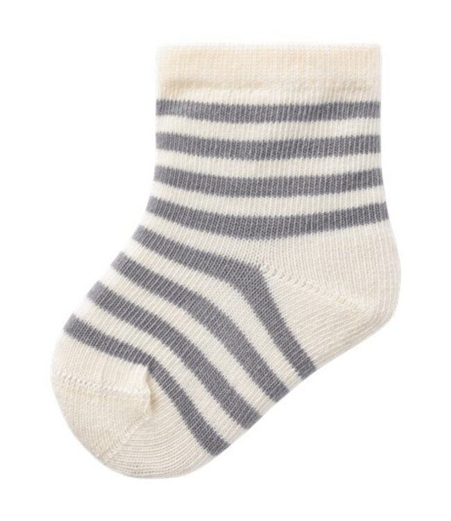 Lil 'Atelier Lil 'Atelier baby socks love stripe silver filigree