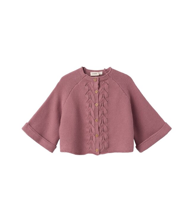 Lil 'Atelier Lil 'Atelier short loose knit dora cardigan nostalgia rose