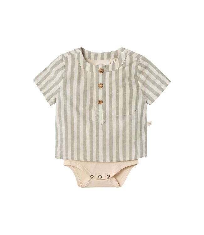 Lil 'Atelier Lil 'Atelier baby loose romper shirt dino turtledove