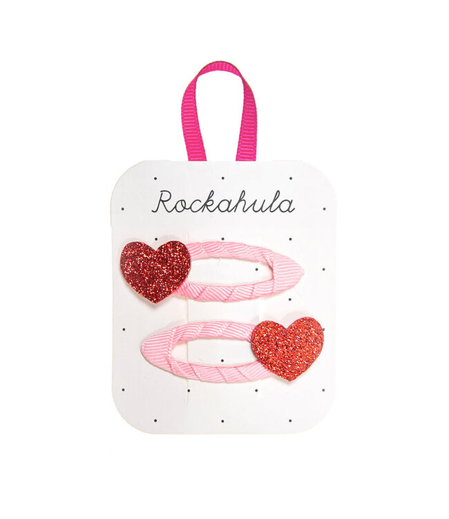 Rockahula Rockahula love heart glitter clips
