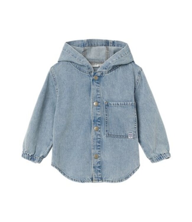 name it Name it denim hooded shirt bo light blue denim