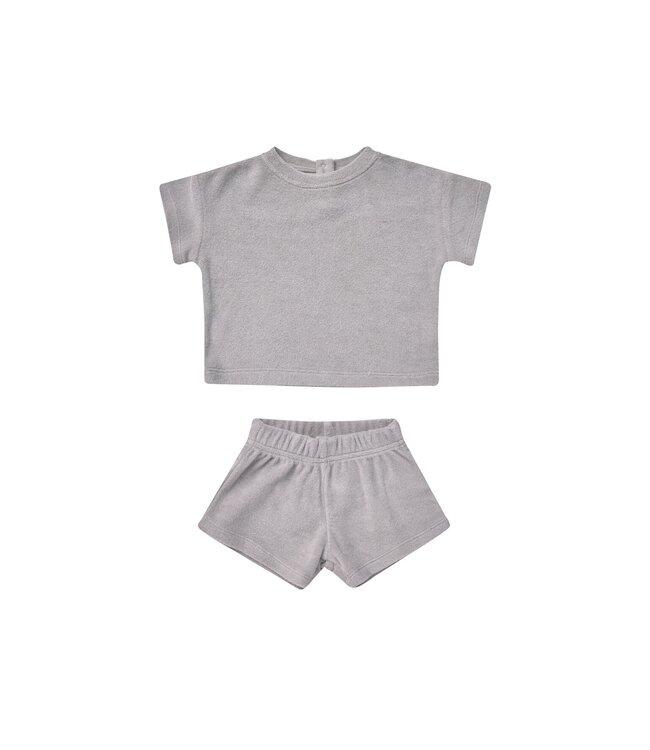 Quincy mae Quincy Mae terry set t-shirt & shorts periwinkel