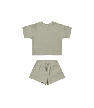 Quincy mae Quincy Mae waffle set t-shirt & short sage