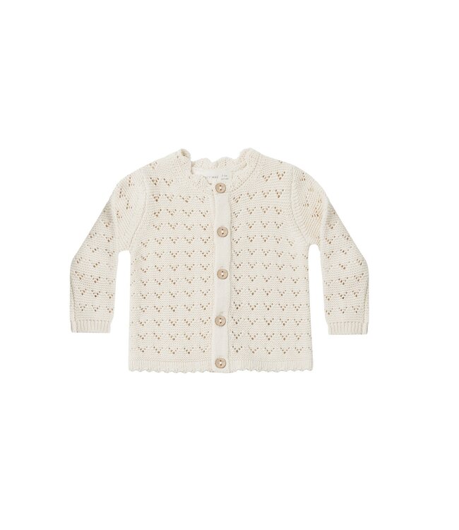 Quincy mae Quincy Mae scalopped cardigan natural