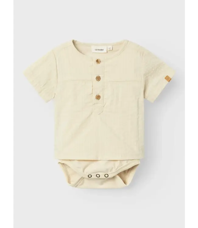 Lil 'Atelier Lil 'Atelier baby homa body shirt bleached sand