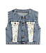 Repose Ams denim waist coat acid color block