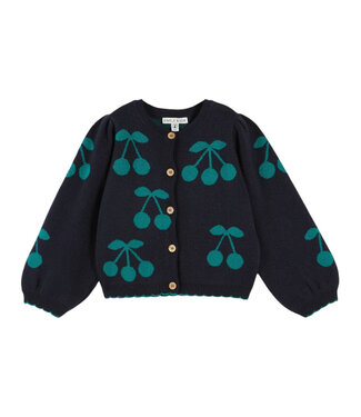 Emile Et Ida cardigan cerises navy