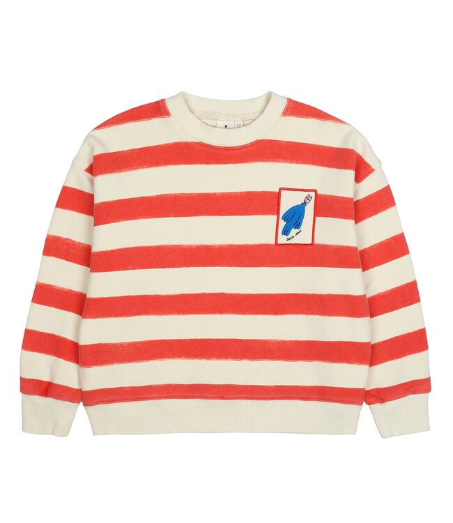 Jelly Mallow sweater bird striped red