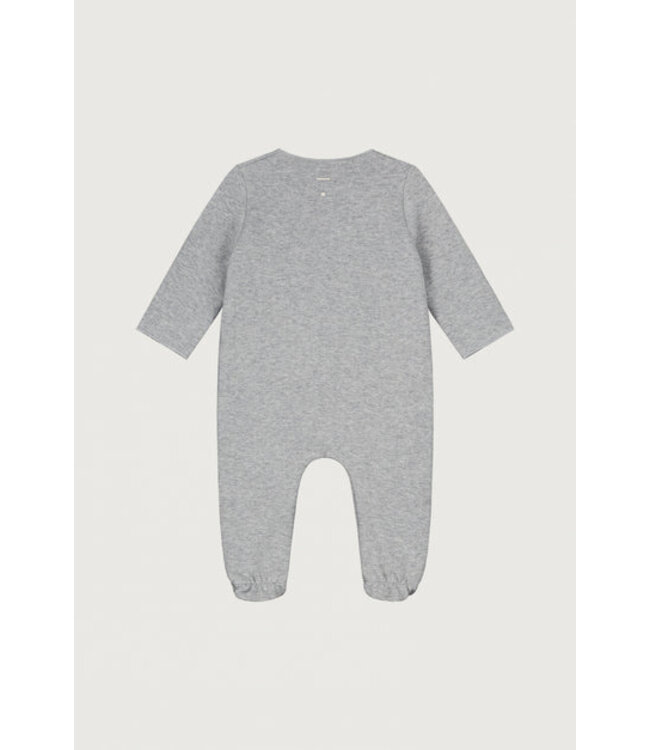 newborn onesie with snaps grey melange