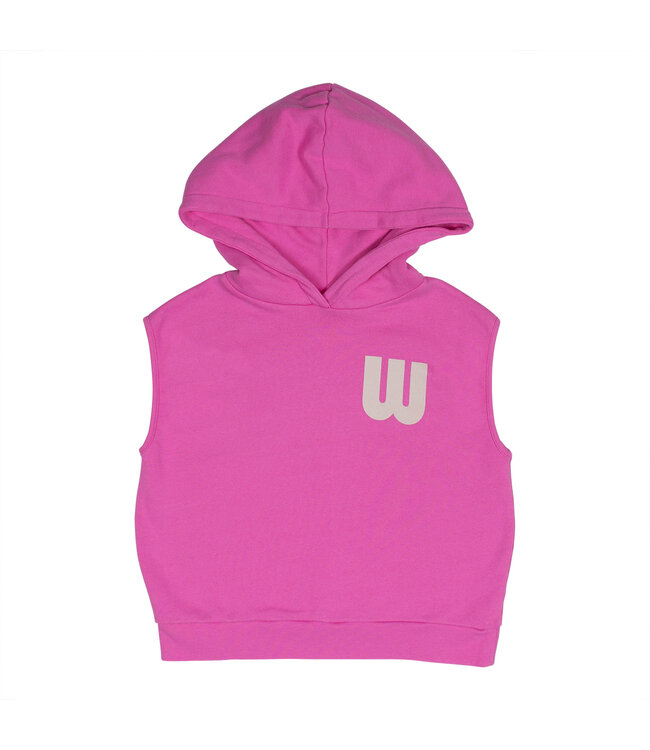 Wynken sleeveless hoodie pale magenta