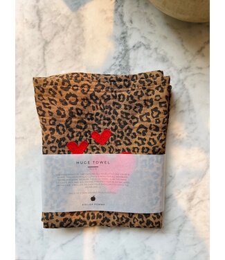 Atelier Pomme Huge towel leopard