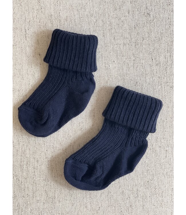 MP Denmark cotton rib baby socks navy