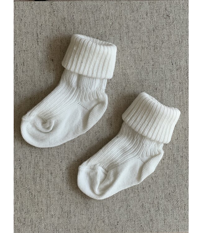 MP Denmark cotton rib baby socks snow white