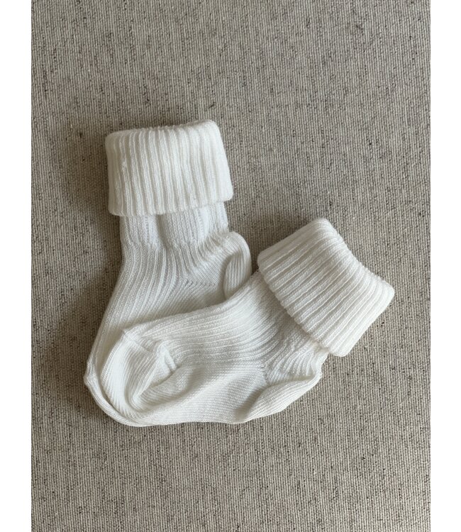 MP Denmark cotton rib baby socks snow white