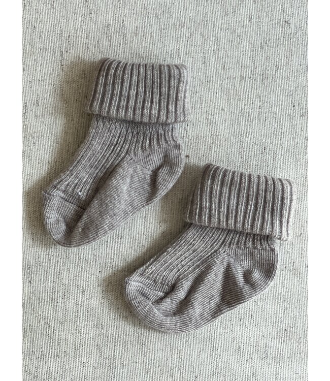 MP Denmark cotton rib baby socks beige melange