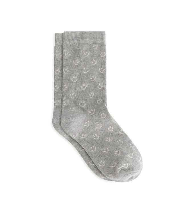 Charlie Petite jules smiley all over socks grey melange