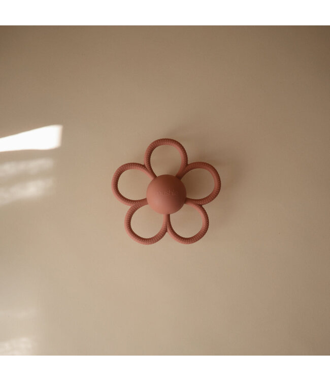 Mushie rattle diasy teether