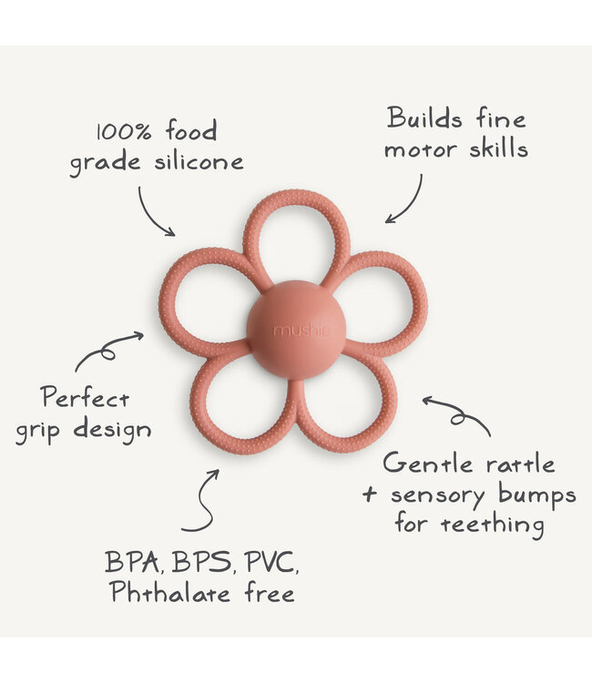 Mushie rattle diasy teether