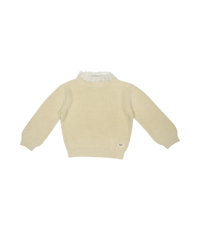 Baje Studio  baby soho knitted collar top creme