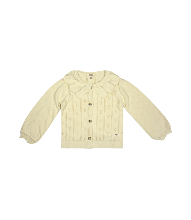 Baje Studio  saint knitted jacquard cardigan creme