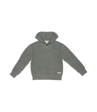 Baje Studio lennox knit zipper pullover grey